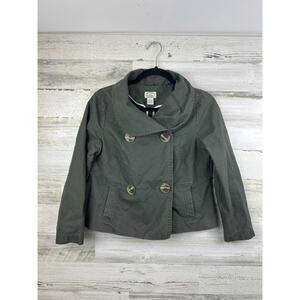 Sitwell by anthropologie womens 6 green long sleeve utility jacket lightweight